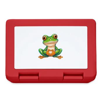 Grenouille joyeuse avec de grands yeux dans le style de dessin animé - Boîte à goûter - rouge - Devant