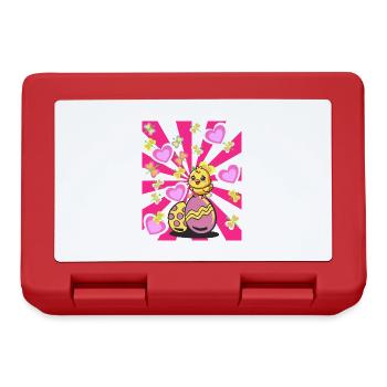 Easter Retro Chick Easter Egg Easter Eggs Kids 80s - Lunchbox - red - Front