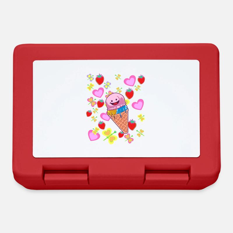 Sommer Retro Eis Eiskrem Kinder Kind Eiscrem - Brotdose - Rot