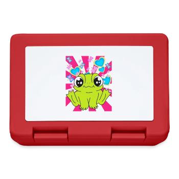 Retro Frog Frogs Kids Child Toad - Lunchbox - red - Front