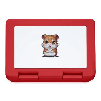 Mignon hamster avec de grands yeux et - Boîte à goûter - rouge - Devant