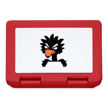 Raven Bird Peeps Evil Cool Funny Comic Humor Fun - Lunchbox - red - Front