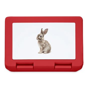 Hasen Hase - Brotdose - Rot - Vorne