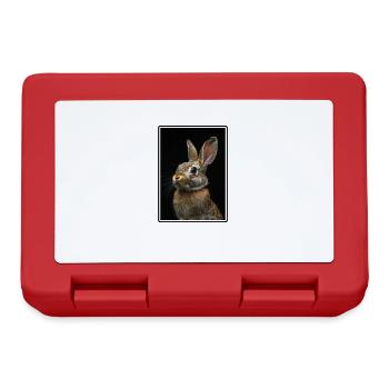 Hasen Hase - Brotdose - Rot - Vorne