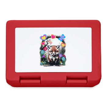 Mignon renard renards printemps rétro enfant enfants Woodland - Boîte à goûter - rouge - Devant