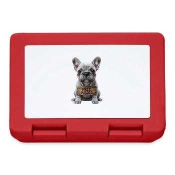 Cute French Bulldog Free Kisses - Lunchbox - red - Front