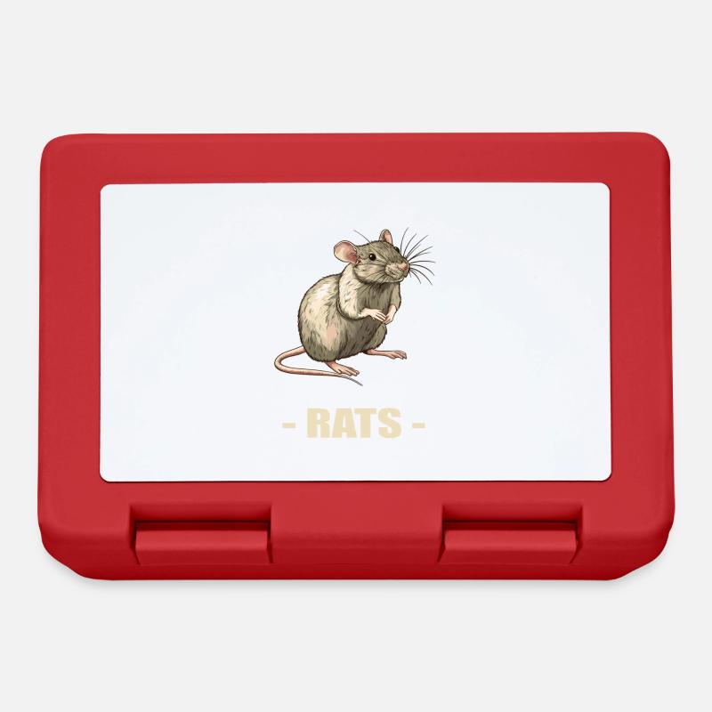 Ratten Ratte - Brotdose - Rot