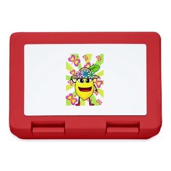 Retro Lemon Kids Child Girl Boys Fruit - Lunchbox - red - Front