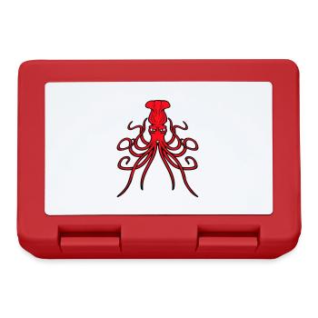 Oktopus Kraken Tintenfisch Kopffüßer böser Blick - Brotdose - Rot - Vorne