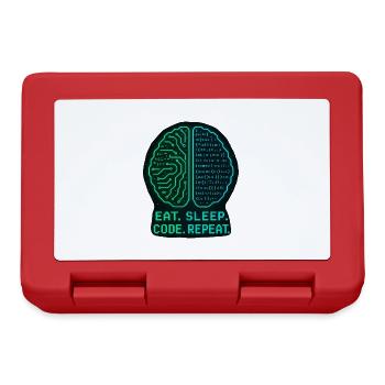 Eat Sleep Code Repeat Geek Design - Brotdose - Rot - Vorne