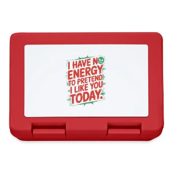 I Have No Energy To Pretend I Like You Today Office - Lunchbox - red - Front