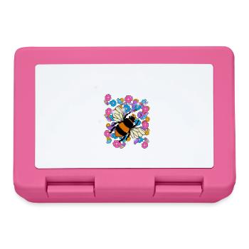 Abeille Rétro Abeilles Bourdon Fleur Enfants - Boîte à goûter - rose - Devant
