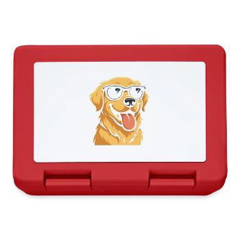 Chien cool avec des lunettes de soleil illustration - Boîte à goûter - rouge - Devant
