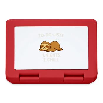 To-Do List: Nothing & Chill – Sloth - Lunchbox - red - Front