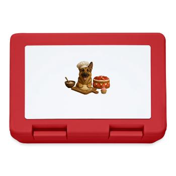 German Shepherd Baking Cake Cookies - Lunchbox - red - Front