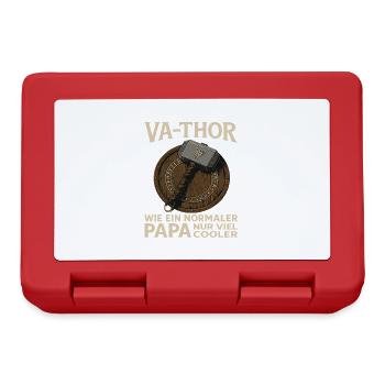 VA-THOR – Papa Design mit Mjölnir & Runen - Brotdose - Rot - Vorne