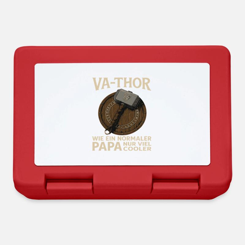 VA-THOR – Papa Design mit Mjölnir & Runen - Brotdose - Rot