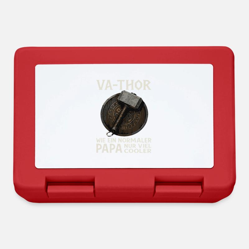 VA-THOR – Wikinger Papa Spruch Design - Brotdose - Rot