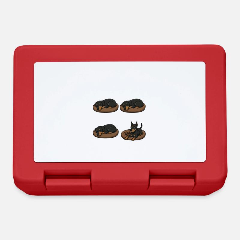 Doberman - Lunchbox - red