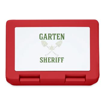 Garten Sheriff Lustiges Gärtner Outfit - Brotdose - Rot - Vorne