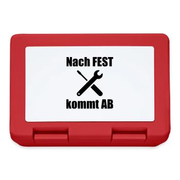 Nach fest kommt bekanntlich ab - Brotdose - Rot - Vorne