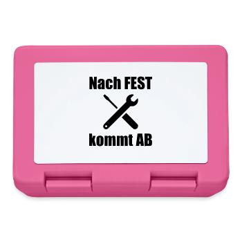 Nach fest kommt bekanntlich ab - Brotdose - Pink - Vorne