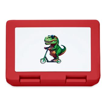 T-Rex Dinosaurier Dino Scooter E-Scooter Stunts - Brotdose - Rot - Vorne