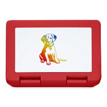 Beagle Hund Bunt - Brotdose - Rot - Vorne