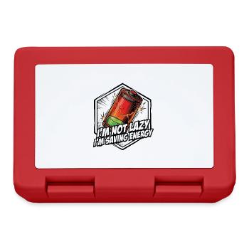 I save energy – comic saying - Lunchbox - red - Front
