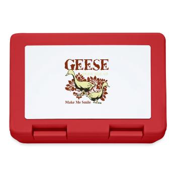 Geese Make Me Smile Goose Cute Bird Nature - Lunchbox - red - Front