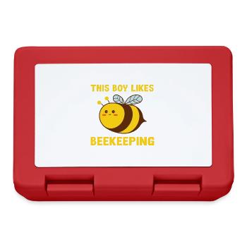 Garçon aime l'apiculture miel et abeille - Boîte à goûter - rouge - Devant