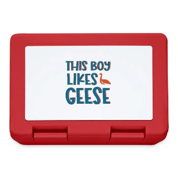 Boy Likes Geese Bird Wildlife Cute Goose - Lunchbox - red - Front