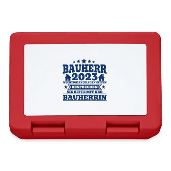 Bauherr 2023 Wichtige Angelegenheiten Bauherrin Ba - Brotdose - Rot - Vorne
