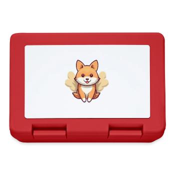 Shiba Inu Ange avec des ailes - Boîte à goûter - rouge - Devant