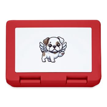 Mignon American Bulldog Angel dans Cartoon Sti - Boîte à goûter - rouge - Devant