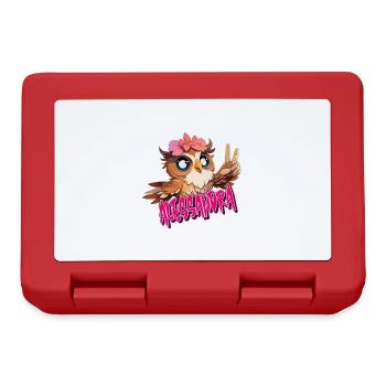 ALESSANDRA - Beautiful girl name with cute OWL - Lunchbox - red - Front
