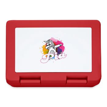 PIA - Beautiful name with dabbing unicorn - Lunchbox - red - Front