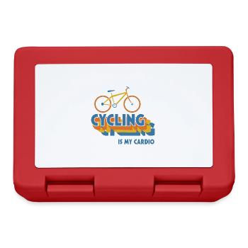 Cycling as Cardio Ironic Saying Sustainable - Lunchbox - red - Front