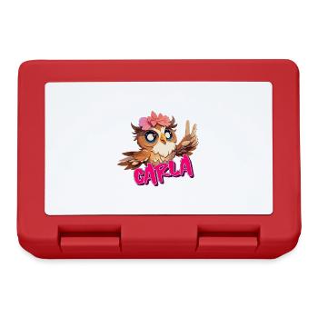 CARLA - Beautiful Girl Name with Cute OWL - Lunchbox - red - Front