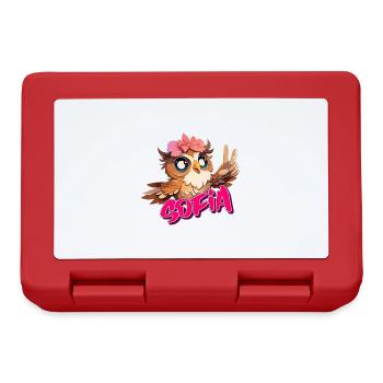 SOFIA - Beautiful girl name with cute OWL - Lunchbox - red - Front