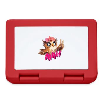 ANNY - Beautiful girl name with cute OWL - Lunchbox - red - Front