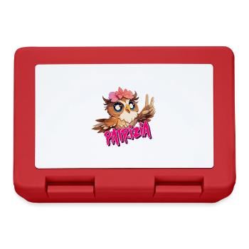 PATRIZIA - Beau nom de fille avec un hibou mignon - Boîte à goûter - rouge - Devant