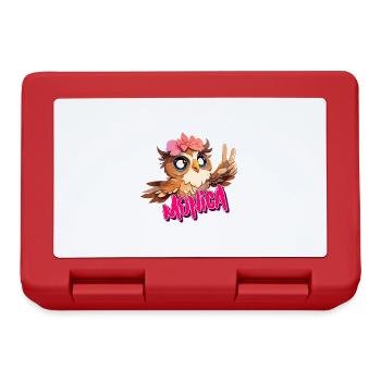 MONICA - Beau nom de fille avec hibou mignon - Boîte à goûter - rouge - Devant
