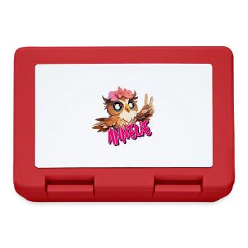 ANNELIE - Beautiful girl name with cute OWL - Lunchbox - red - Front