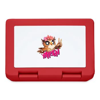 YAREN - Beau nom de fille avec un hibou mignon - Boîte à goûter - rouge - Devant