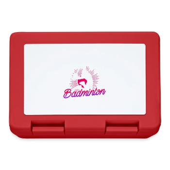 Une fille aime le badminton, un dicton amusant : - Boîte à goûter - rouge - Devant