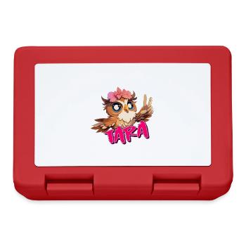 TARA - Beau nom de fille avec hibou mignon - Boîte à goûter - rouge - Devant
