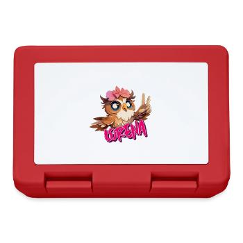 LORENA - Beau nom de fille avec un hibou mignon - Boîte à goûter - rouge - Devant