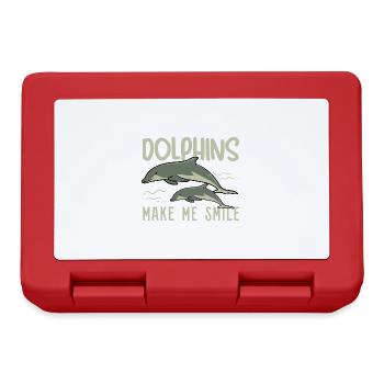 Les dauphins mignons me font sourire Animaux - Boîte à goûter - rouge - Devant
