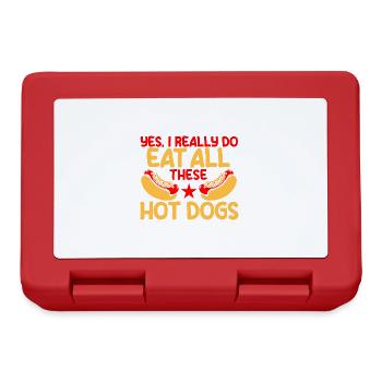 Yes, I really eat all these hot dogs Hot Dog G - Lunchbox - red - Front